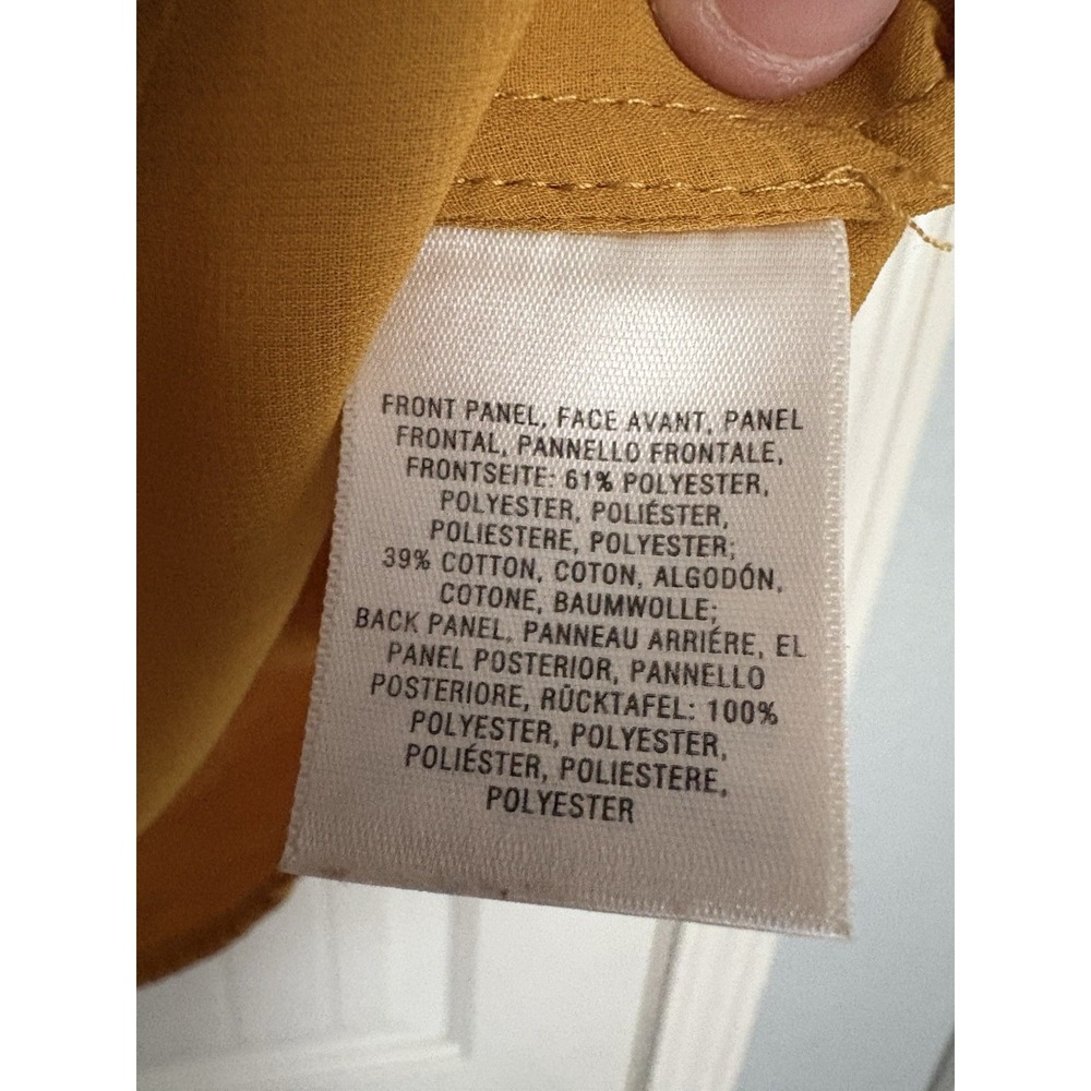 Maeve Anthropologie Size 10 Mustard Yellow Sleeveless Lace-Up Blouse Embroidered - Picture 4 of 6